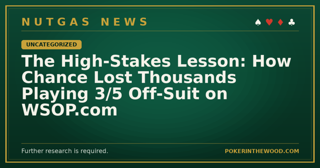 The High-Stakes Lesson: How Chance Lost Thousands Playing 3/5 Off-Suit on WSOP.com