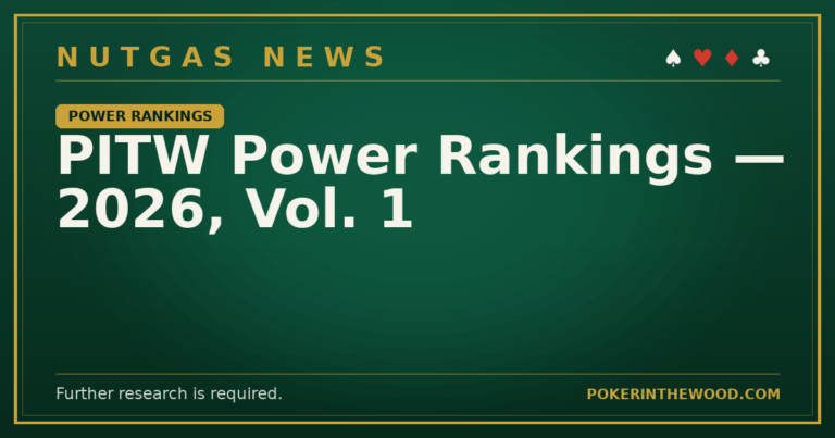 PITW Power Rankings &mdash; 2026, Vol. 1