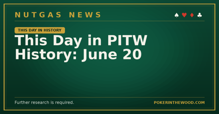 This Day in PITW History: June 20